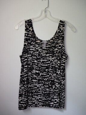 Travelers by Chicos Black and White Tank Top Size 2 (12)